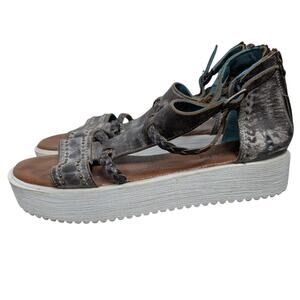 Bed Stu Roan Posey II Sandals Womens 8.5 Leather Platform Western Strappy Boho